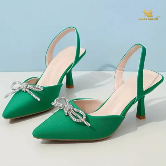 Bowknot High-Heeled Pointed Toe Shoes,