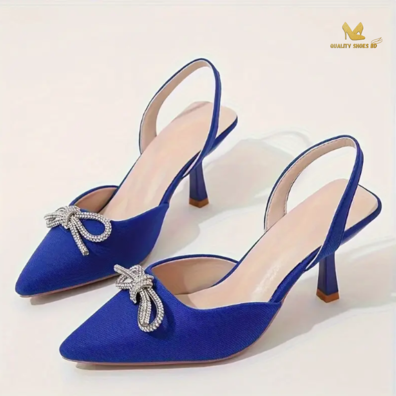 Bowknot High-Heeled Pointed Toe Shoes,