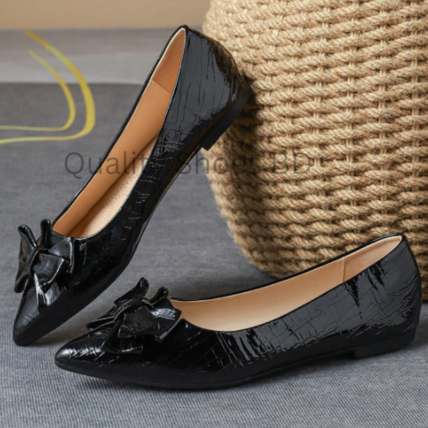 Pointed Toe bow Flats Quality Shoes BD