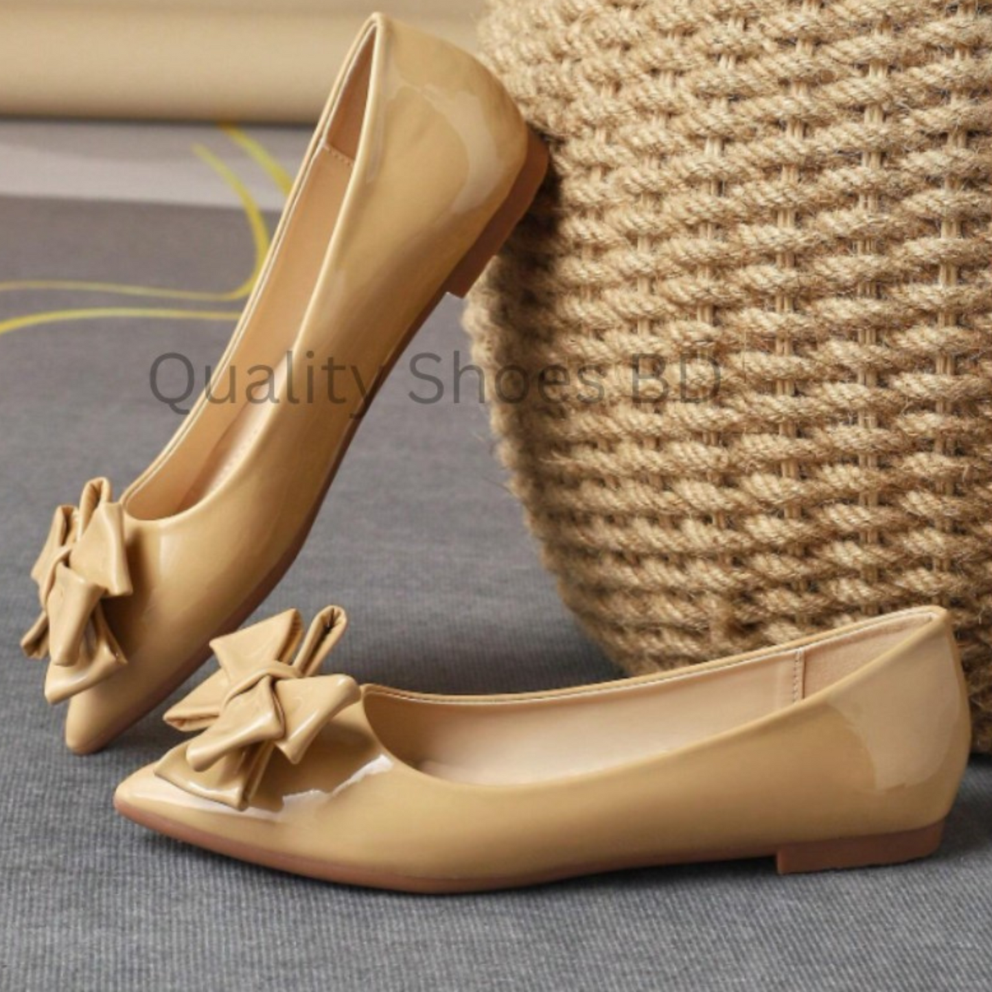 Pointed Toe bow Flats Quality Shoes BD