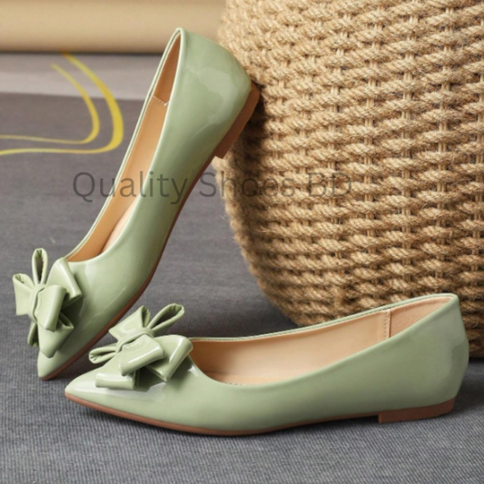 Pointed Toe bow Flats Quality Shoes BD