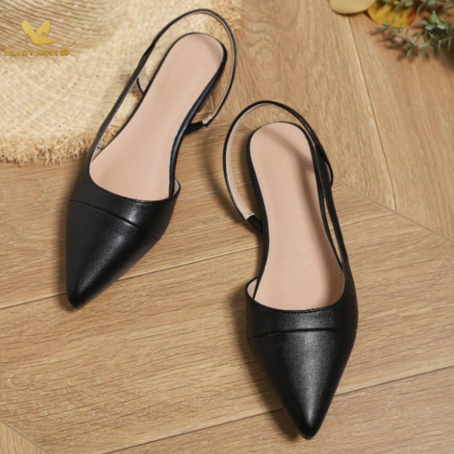 Pointed Toe Mules Flats Quality Shoes BD